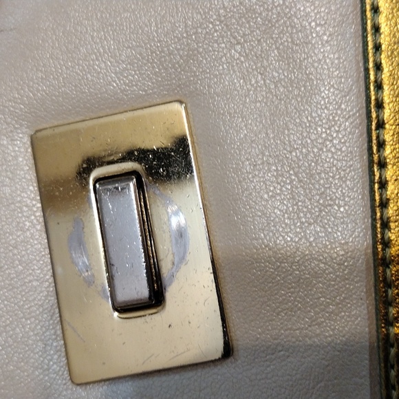 GUNAS Vegan Leather Cream and Iridescent Green Trim - Picture 11 of 16